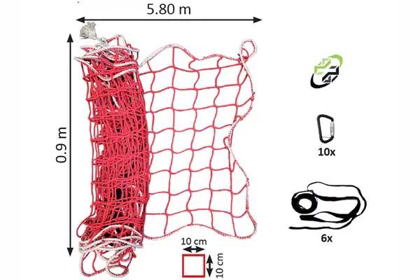 Marking net for temporary lifeline for 20 ft container